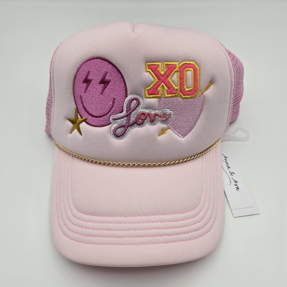NEW Anna & Ava Pink Adjustable Trucker Hat Cap XO LOVE